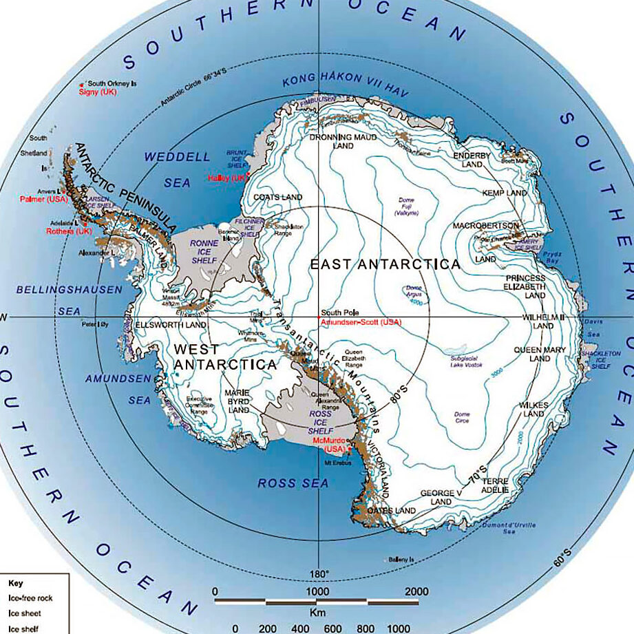 El primer mapa de la Antártida: un vistazo al continente helado