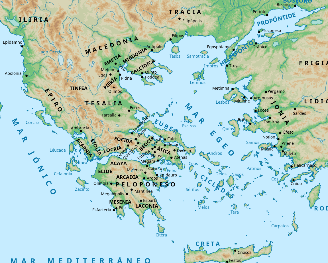 Mapa de las antiguas ciudades de Grecia: Un viaje en el tiempo