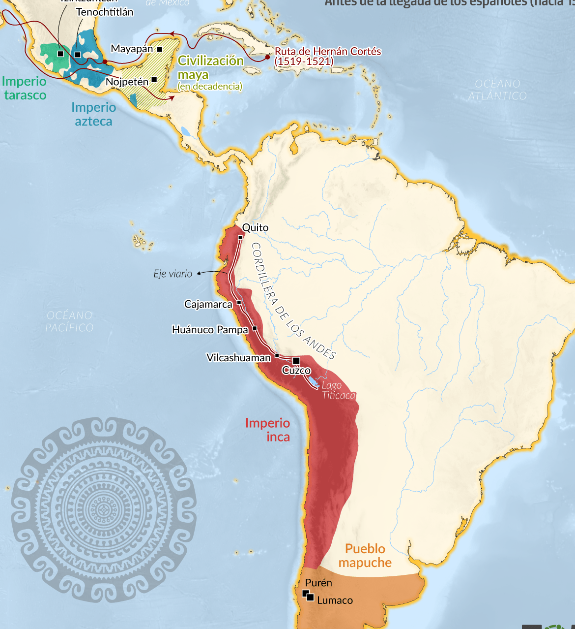 Mapa de las civilizaciones inca, azteca y maya: un recorrido por la historia precolombina